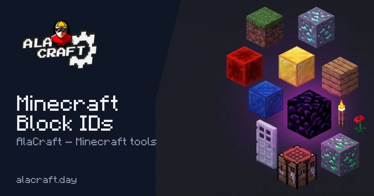 Minecraft Color Name Command Minecraft Block IDs — Full Item ID List with /give | AlaCraft