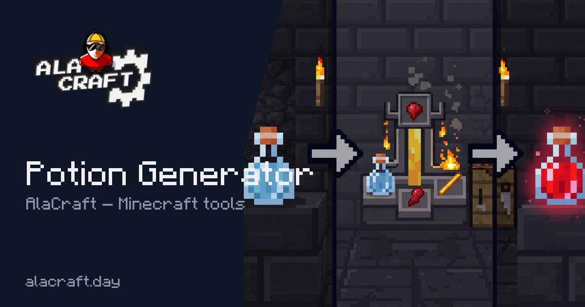 Minecraft Potion Generator — /give & Brewing Recipes | AlaCraft